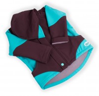 Dětská softshellová bunda (hnědo-tyrkysová)