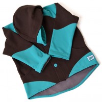 Dětská polo softshellová bunda (hnědo-tyrkysová)